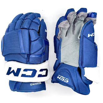 CCM HG12 - Gant de hockey professionnel NHL - Maple Leafs de Toronto (bleu/blanc)